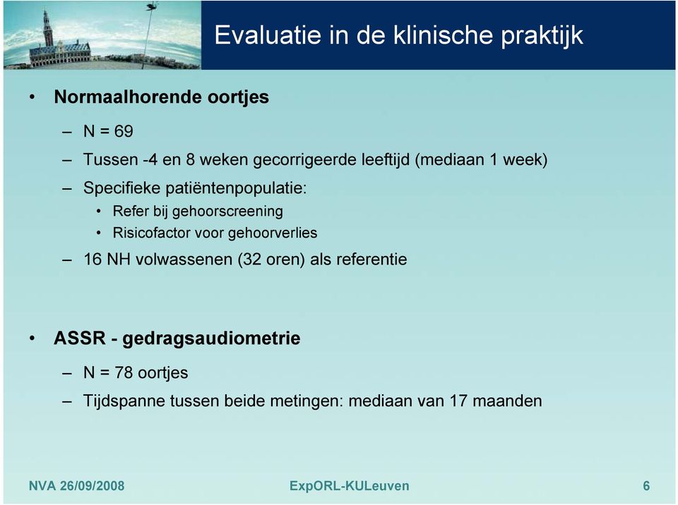 Risicofactor voor gehoorverlies 16 NH volwassenen (32 oren) als referentie ASSR -