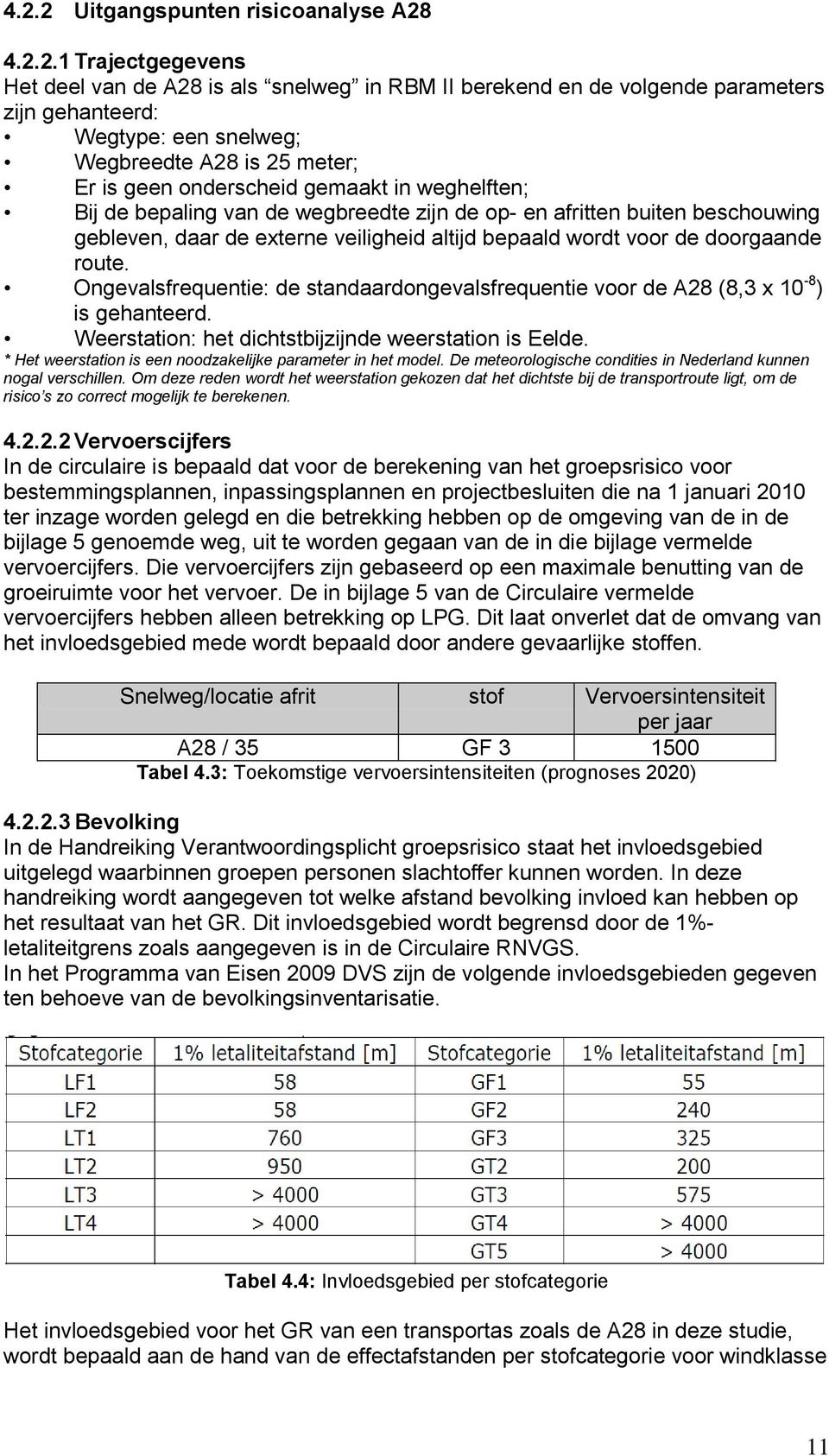 doorgaande route. Ongevalsfrequentie: de standaardongevalsfrequentie voor de A28 (8,3 x 10-8 ) is gehanteerd. Weerstation: het dichtstbijzijnde weerstation is Eelde.