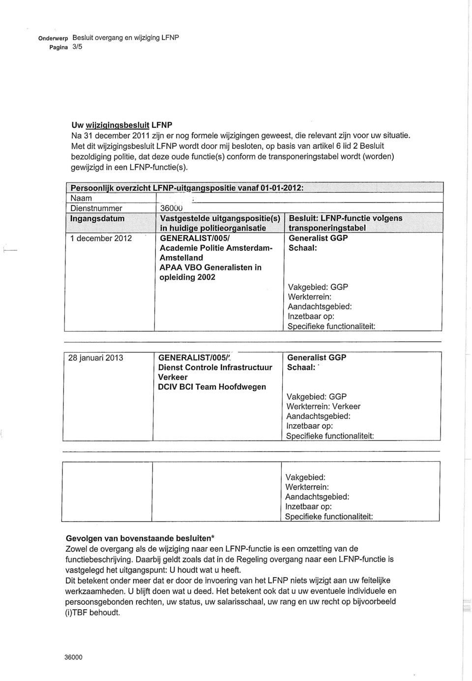 een LFNP-functie(s).