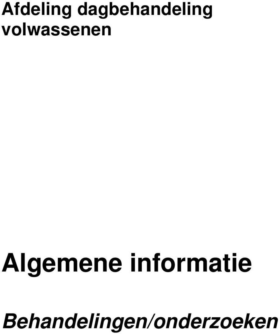 volwassenen Algemene