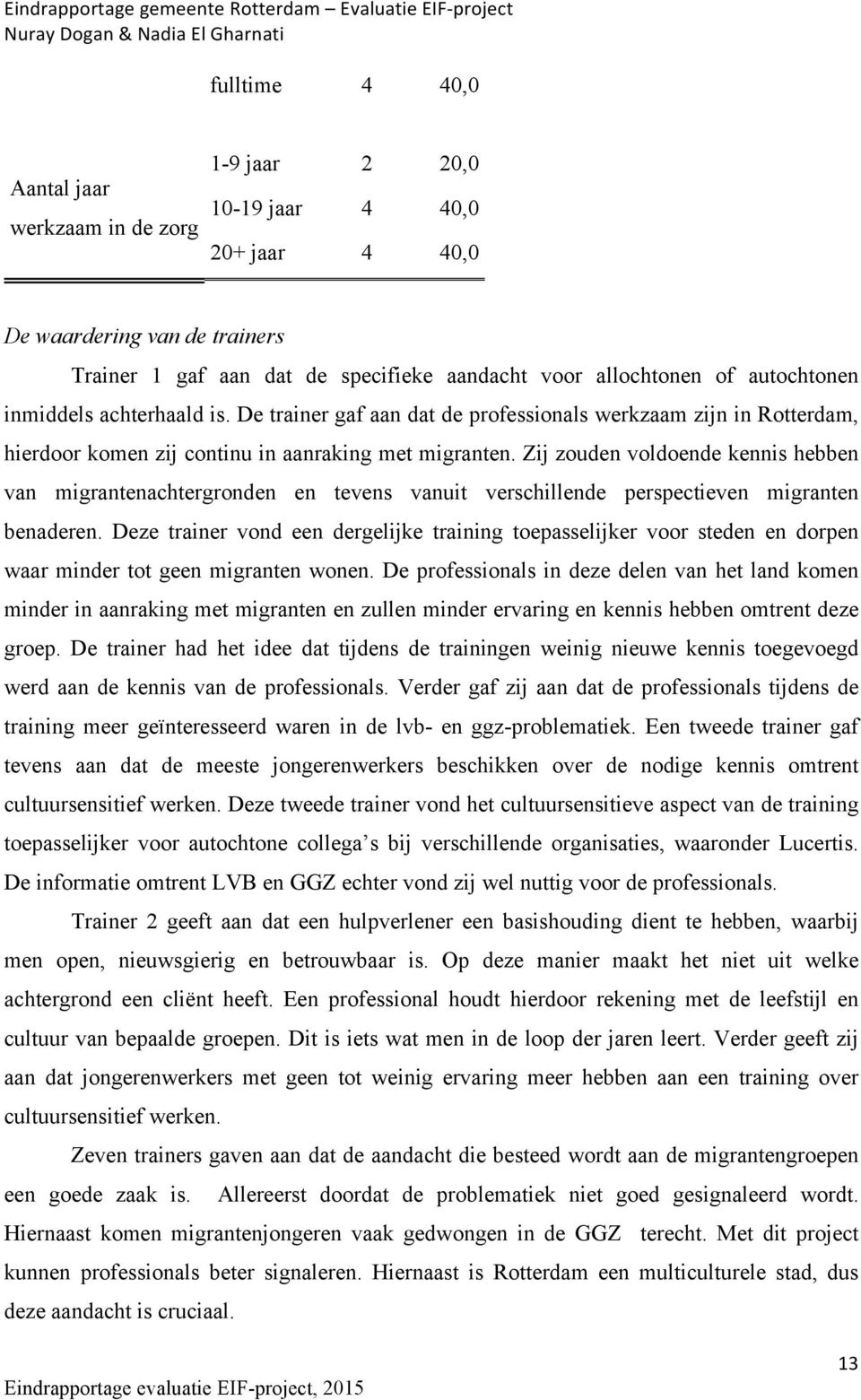 Zij zouden voldoende kennis hebben van migrantenachtergronden en tevens vanuit verschillende perspectieven migranten benaderen.