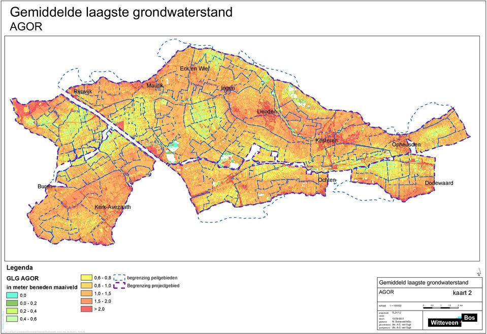 grondwaterstand 0 0.5 1 1.5 2 km datum: 13-09-2011 getekend: M. Duineveld MSc.