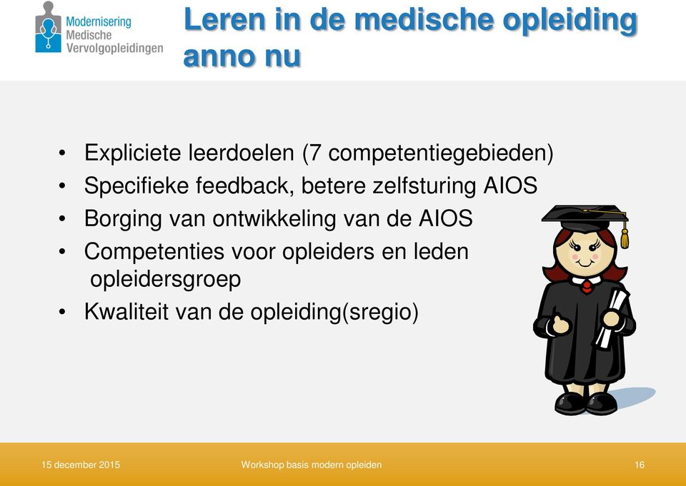 van ontwikkeling van de AIOS Competenties voor opleiders en leden