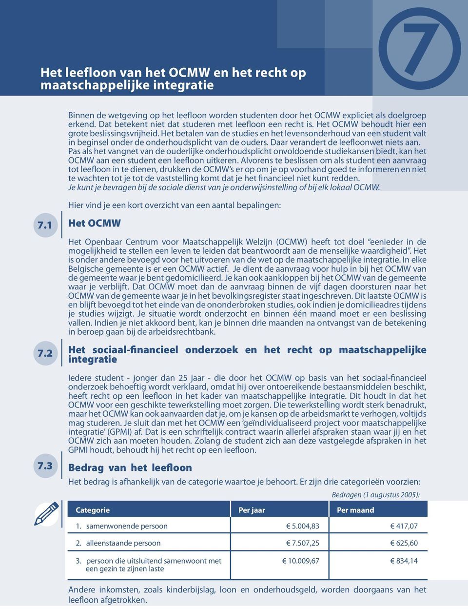 Het betalen van de studies en het levensonderhoud van een student valt in beginsel onder de onderhoudsplicht van de ouders. Daar verandert de leefloonwet niets aan.