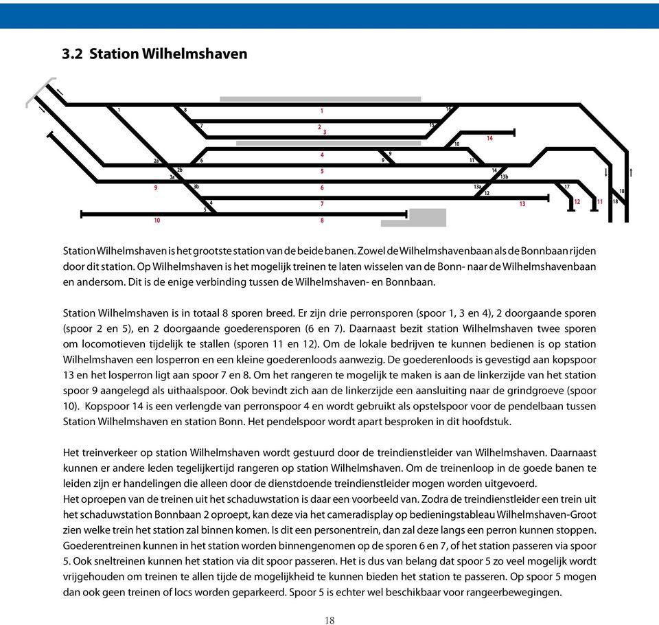 Dit is de enige verbinding tussen de Wilhelmshaven- en Bonnbaan. Station Wilhelmshaven is in totaal 8 sporen breed.