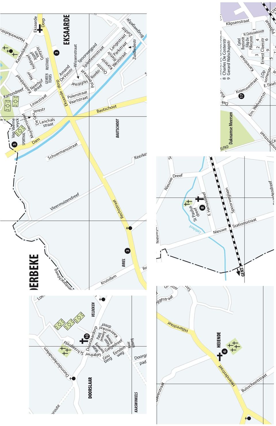 Spletterendreef Brugwegeltje Braambes FIETS- EN WANDELPAD Reepaat Sluisdreef Ke e rken Keerkensweg Zuidlede Mariabeekweg Heirlandaat Spoorwegpad Reepaat Sluisdreef Pontweg Hazeaat Eikelaat Rootweg