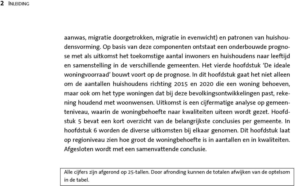 Het vierde hoofdstuk De ideale woningvoorraad bouwt voort op de prognose.