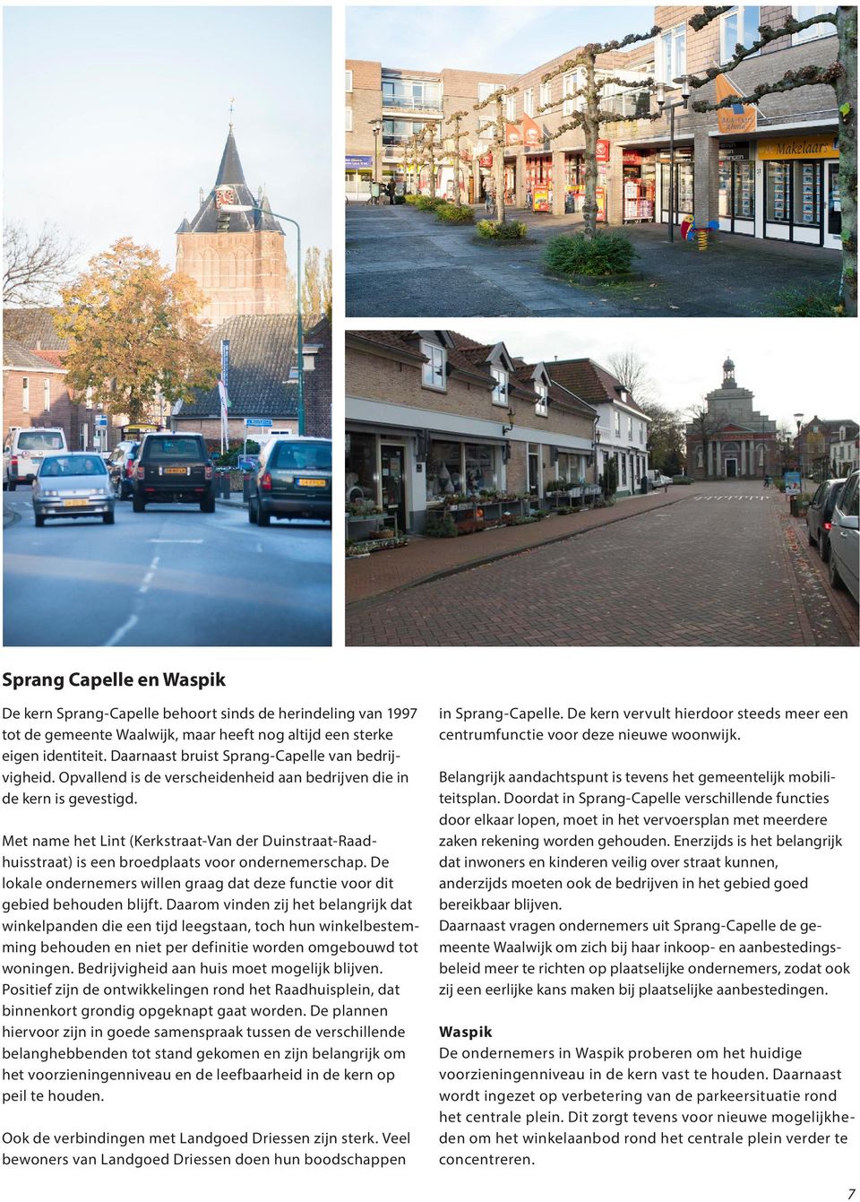 Met name het Lint (Kerkstraat-Van der Duinstraat-Raadhuisstraat) is een broedplaats voor ondernemerschap. De lokale ondernemers willen graag dat deze functie voor dit gebied behouden blijft.