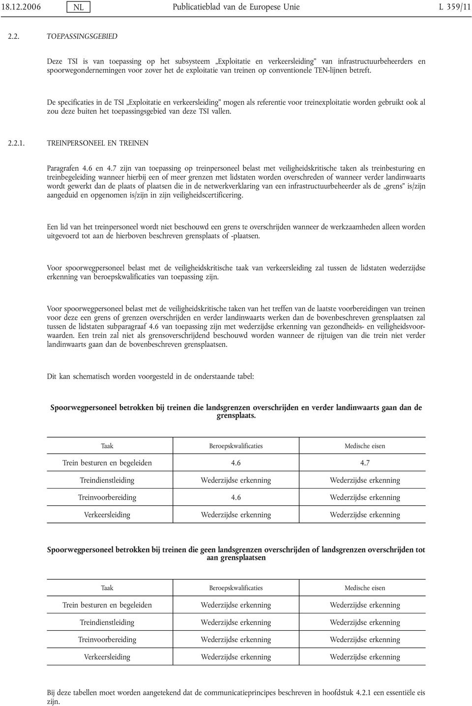 spoorwegondernemingen voor zover het de exploitatie van treinen op conventionele TEN-lijnen betreft.