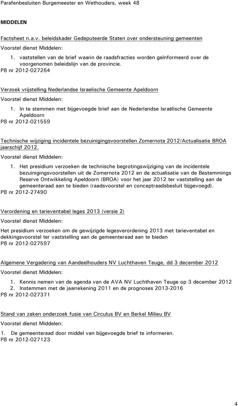 P8 nr 2012-027264 Verzoek vrijstelling Nederlandse Israelische Gemeente Apeldoorn 1.