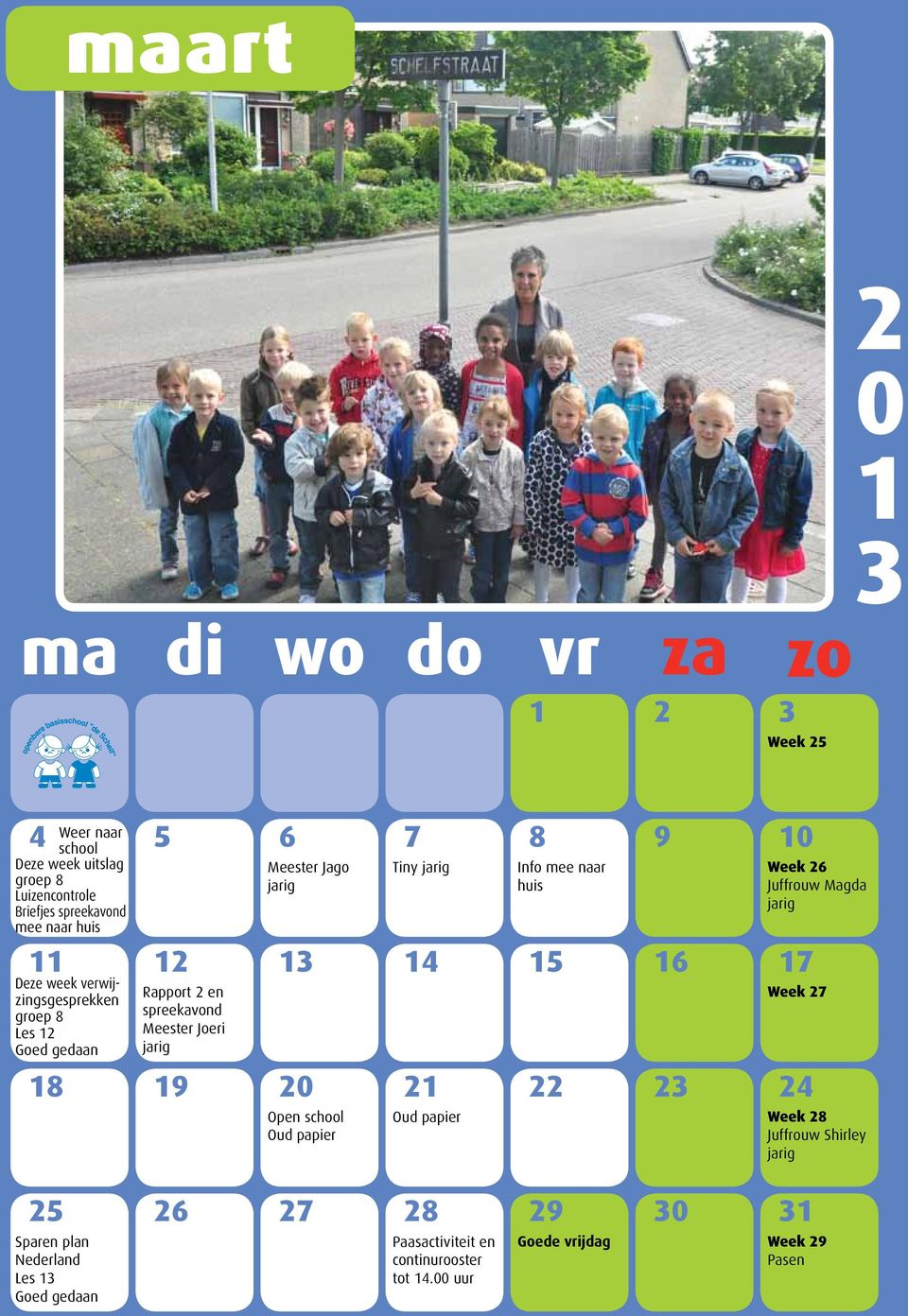 spreekavond Meester Joeri 8 9 4 Open school 5 6 7 8 9 Sparen plan Nederland Les Tiny Paasactiviteit