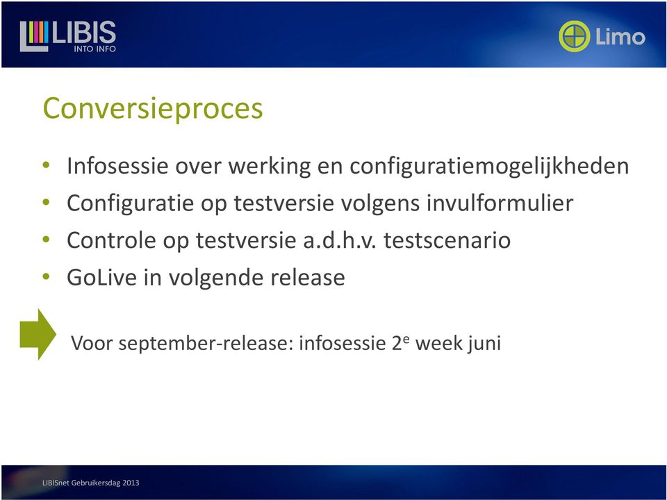 volgens invulformulier Controle op testversie a.d.h.v.