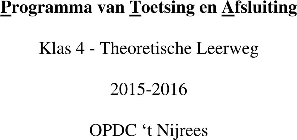 Theoretische Leerweg