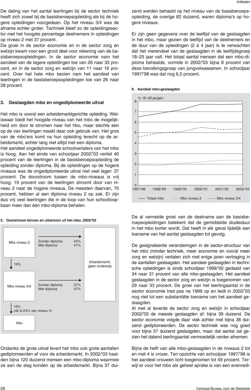 De groei in de sector economie en in de sector zorg en welzijn kwam voor een groot deel voor rekening van de basisberoepsopleidingen.