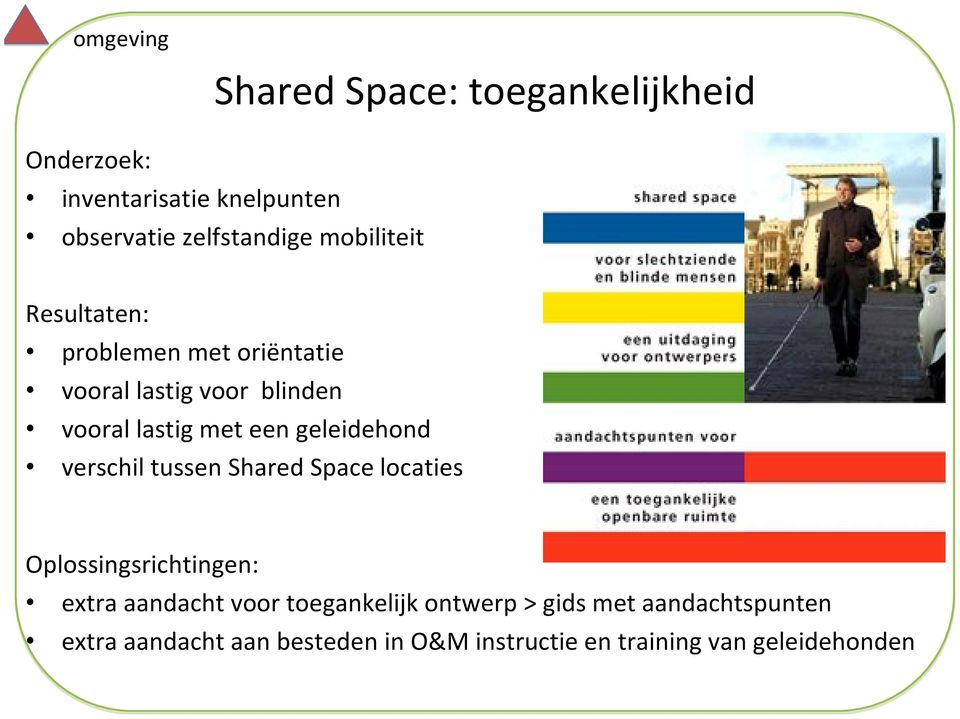 geleidehond verschil tussen Shared Space locaties Oplossingsrichtingen: extra aandacht voor