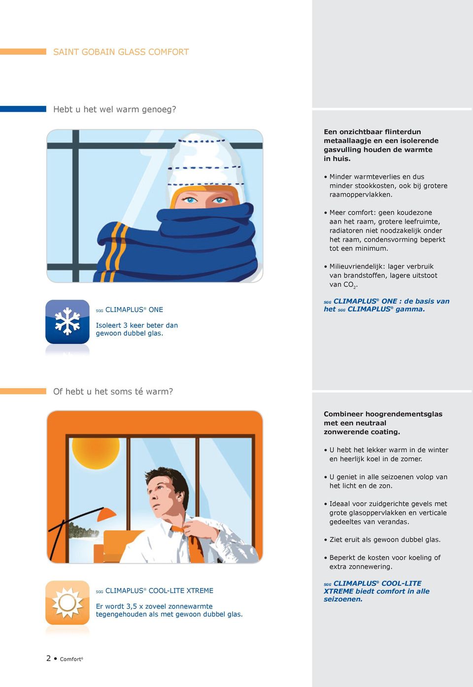 Meer comfort: geen koudezone aan het raam, grotere leefruimte, radiatoren niet noodzakelijk onder het raam, condensvorming beperkt tot een minimum.