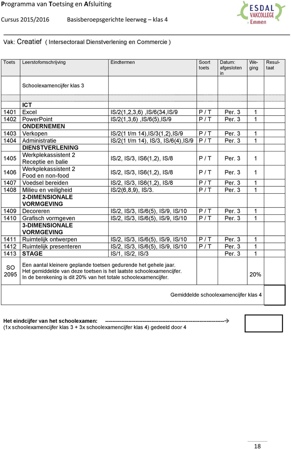 IS/6(),IS/9 P / T DIENSTVERLENING 05 Werkplekassistent 2 Receptie en balie IS/2, IS/, IS6(,2), IS/8 P / T 06 Werkplekassistent 2 Food en non-food IS/2, IS/, IS6(,2), IS/8 P / T 07 Voedsel bereiden