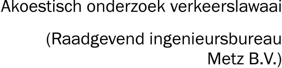 verkeerslawaai