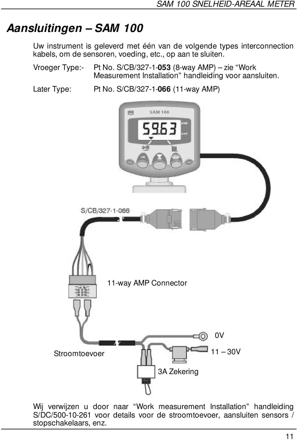 S/CB/327-1-053 (8-way AMP) zie Work Measurement Installation handleiding voor aansluiten. Pt No.