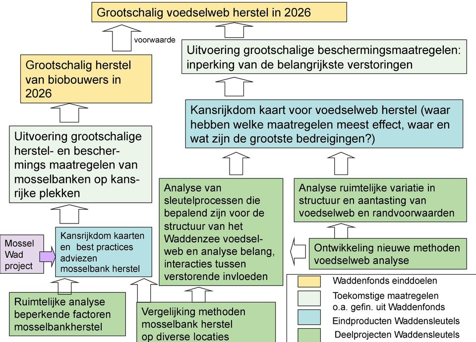 inperking van de belangrijkste verstoringen Kansrijkdom kaart voor voedselweb herstel (waar hebben welke maatregelen meest effect, waar en wat zijn de grootste bedreigingen?