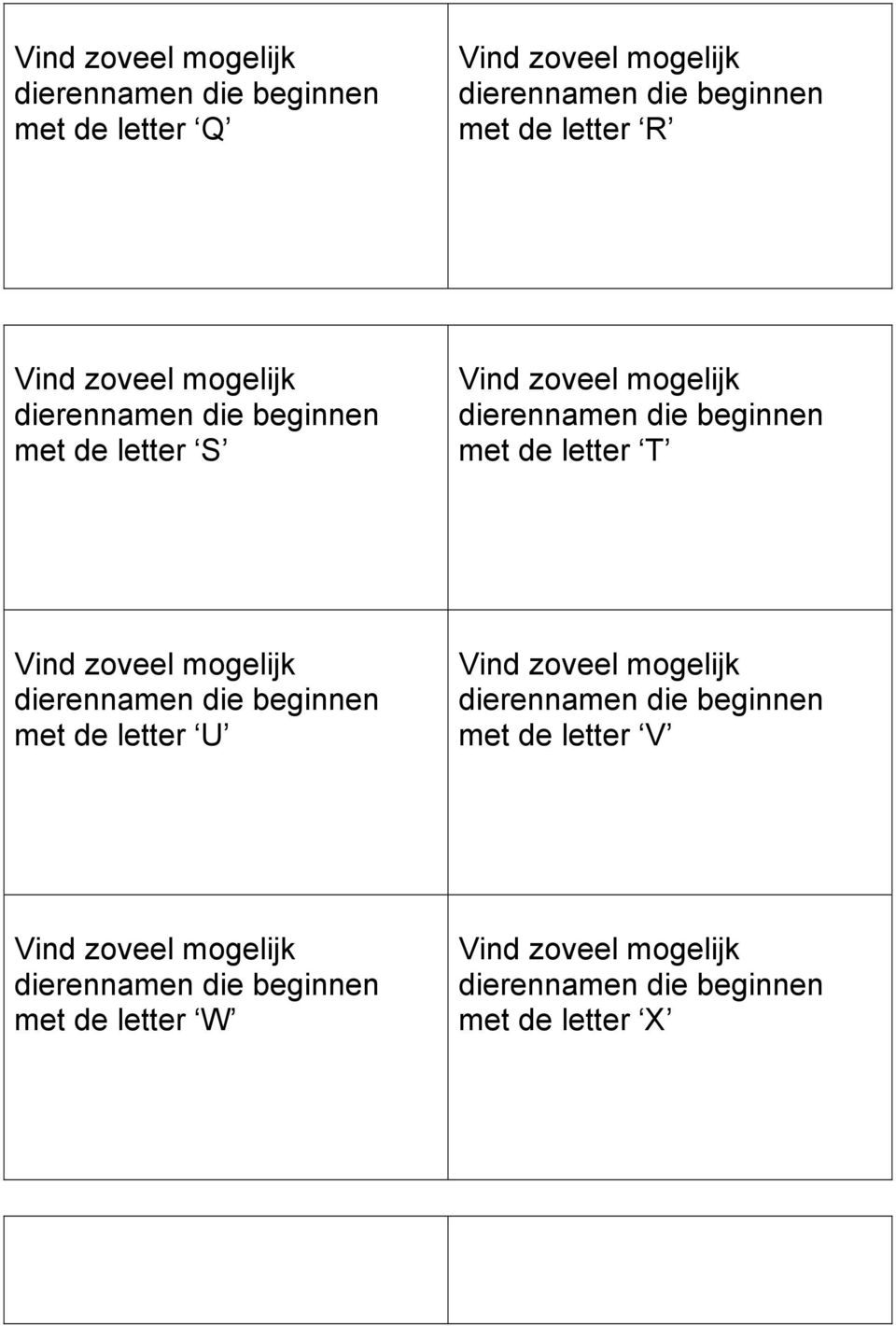 met de letter U met de letter V