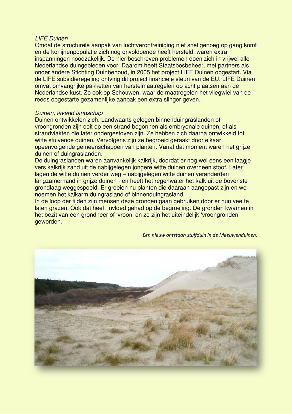 Daarom heeft Staatsbosbeheer, met partners als onder andere Stichting Duinbehoud, in 2005 het project LIFE Duinen opgestart.