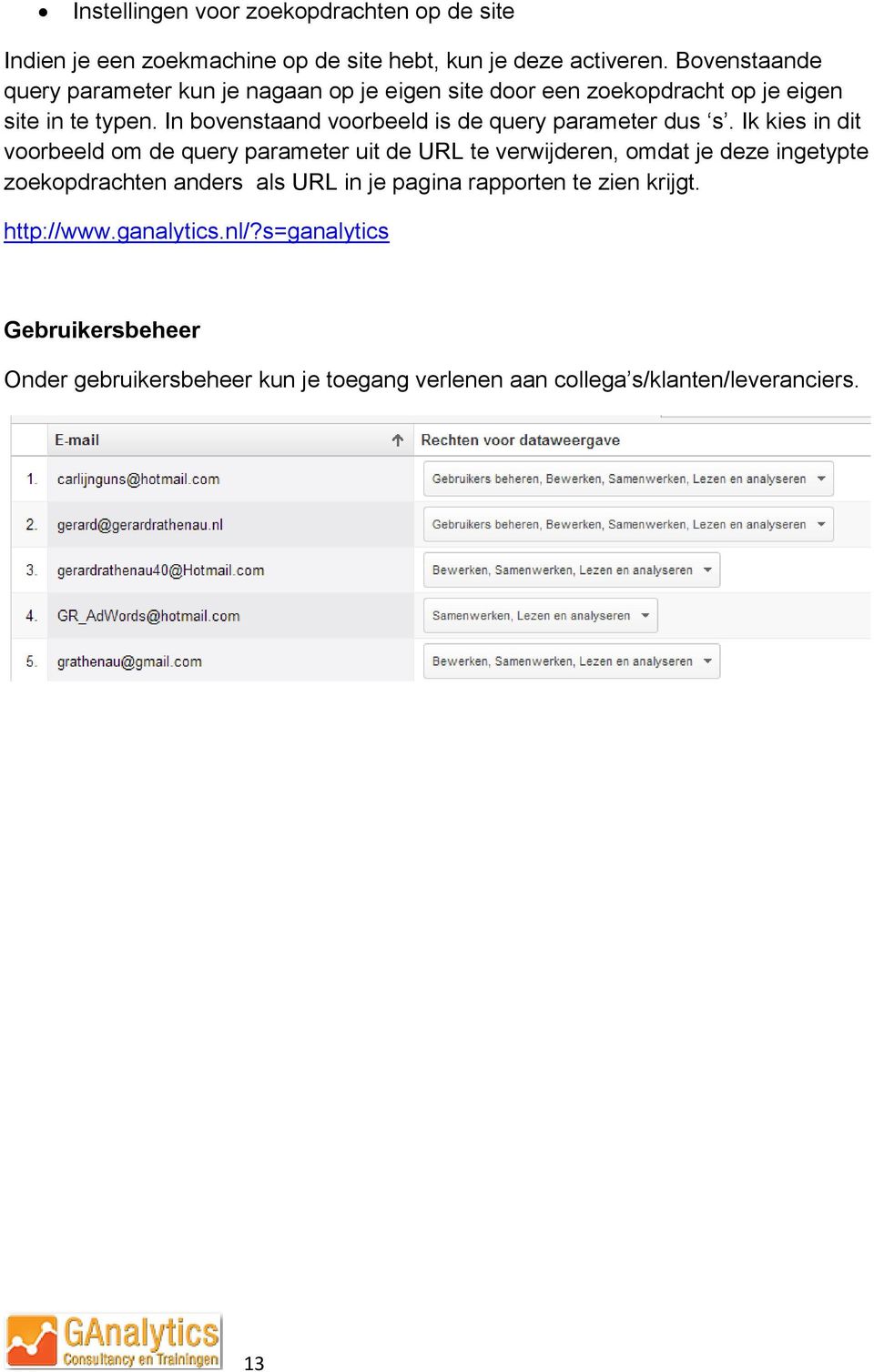 In bovenstaand voorbeeld is de query parameter dus s.