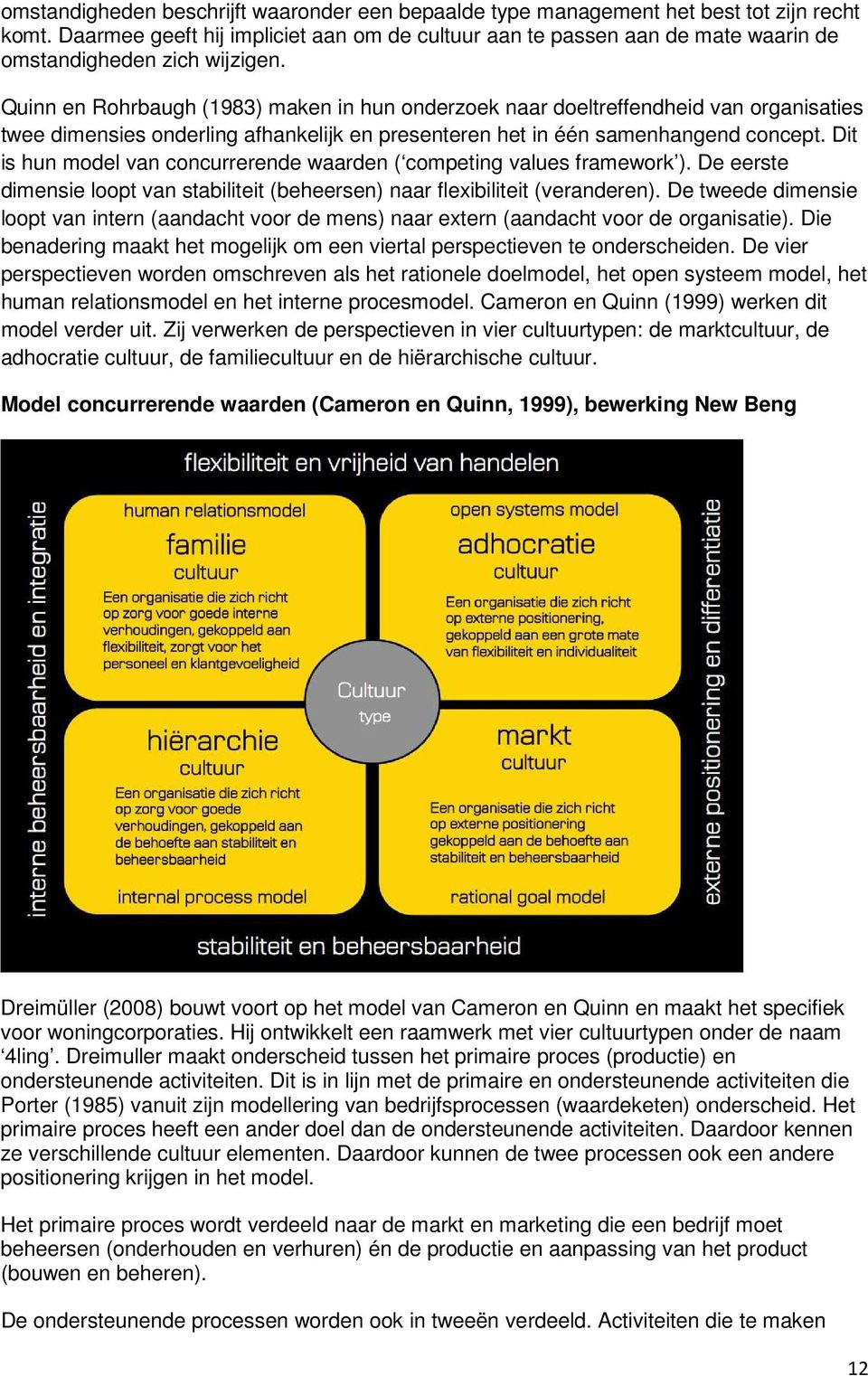 Quinn en Rohrbaugh (1983) maken in hun onderzoek naar doeltreffendheid van organisaties twee dimensies onderling afhankelijk en presenteren het in één samenhangend concept.