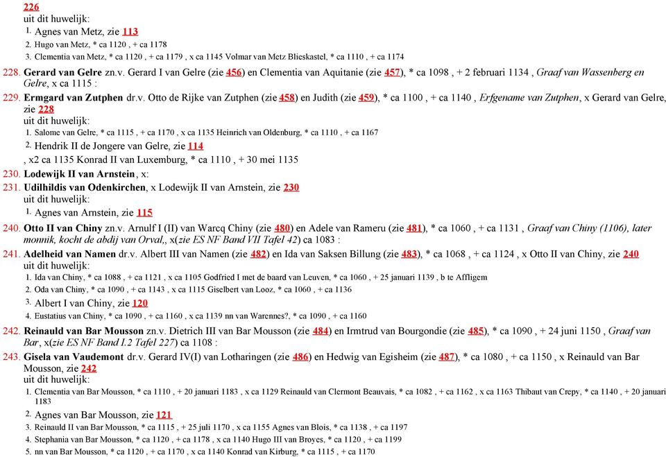 Salome van Gelre, * ca 1115, + ca 1170, x ca 1135 Heinrich van Oldenburg, * ca 1110, + ca 1167 2.