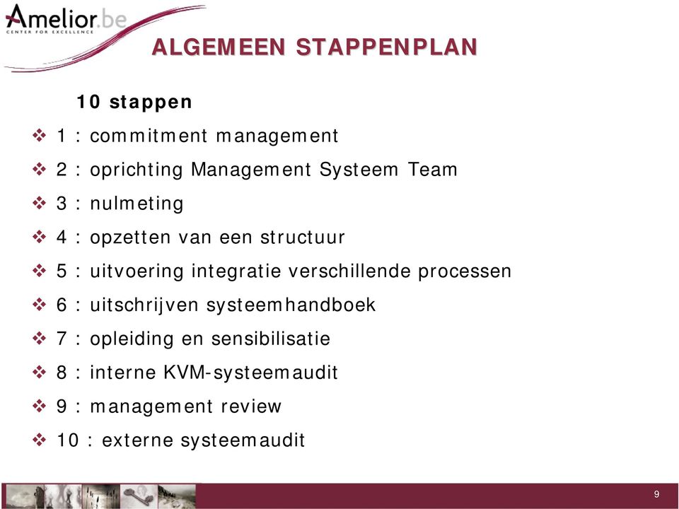verschillende processen 6 : uitschrijven systeemhandboek 7 : opleiding en