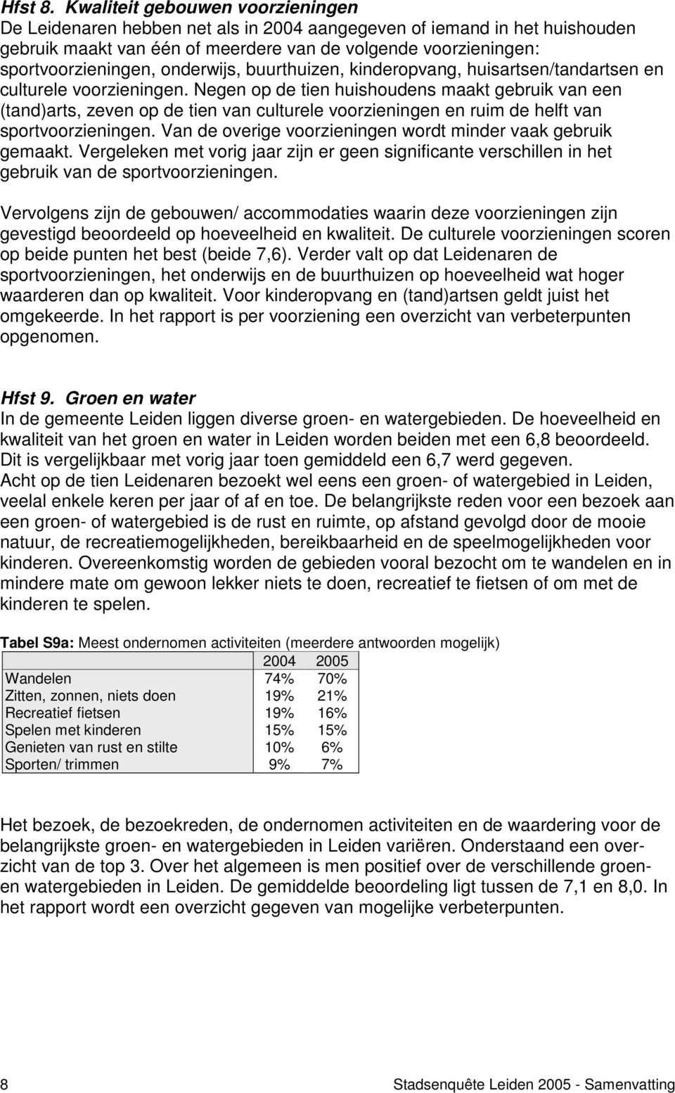 onderwijs, buurthuizen, kinderopvang, huisartsen/tandartsen en culturele voorzieningen.