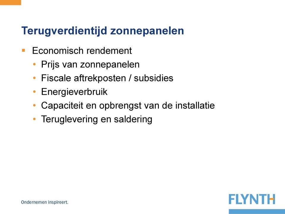 aftrekposten / subsidies Energieverbruik