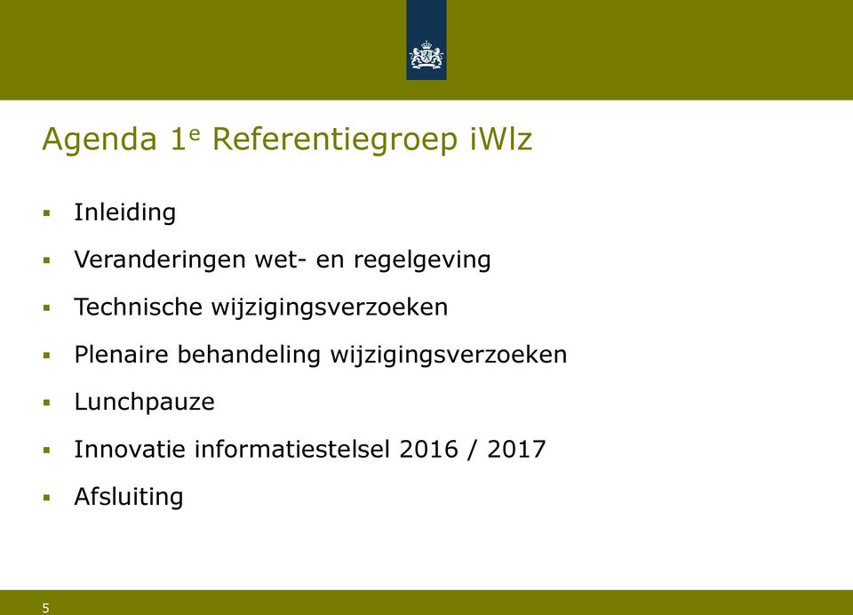 wijzigingsverzoeken Plenaire behandeling