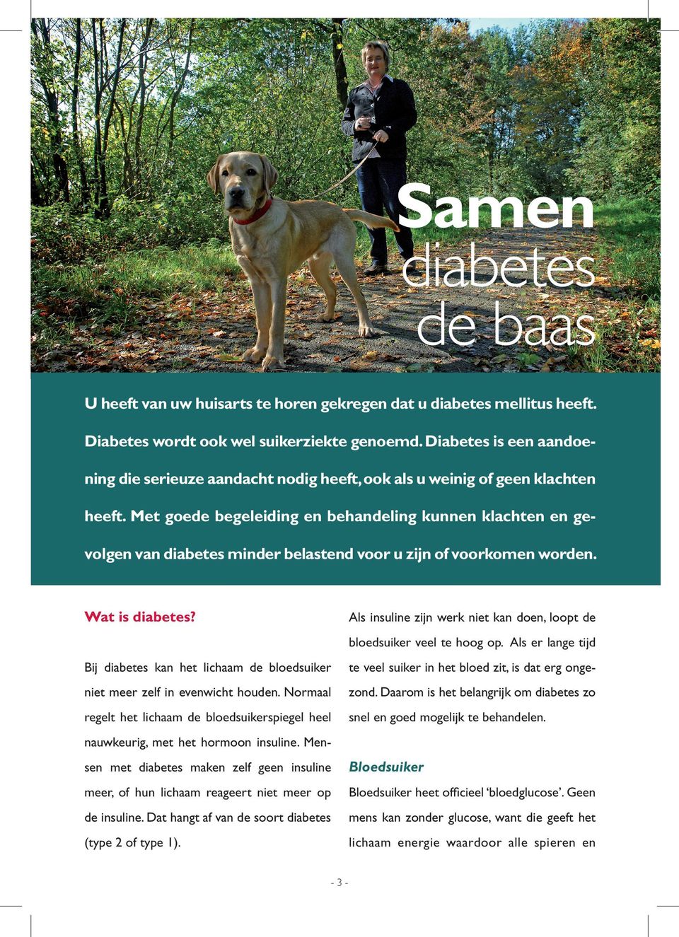 Met goede begeleiding en behandeling kunnen klachten en gevolgen van diabetes minder belastend voor u zijn of voorkomen worden. Wat is diabetes?