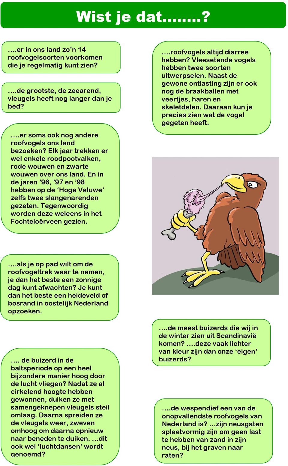 En in de jaren 96, 97 en 98 hebben op de Hoge Veluwe zelfs twee slangenarenden gezeten. Tegenwoordig worden deze weleens in het Fochteloërveen gezien..roofvogels altijd diarree hebben?