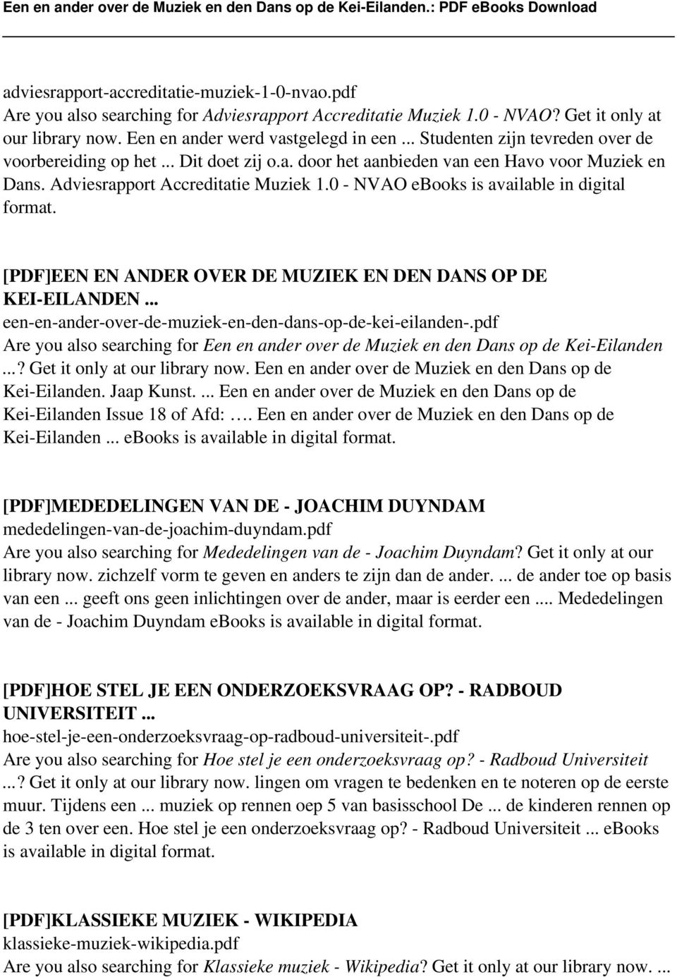 0 - NVAO ebooks is available in digital format. [PDF]EEN EN ANDER OVER DE MUZIEK EN DEN DANS OP DE KEI-EILANDEN... een-en-ander-over-de-muziek-en-den-dans-op-de-kei-eilanden-.