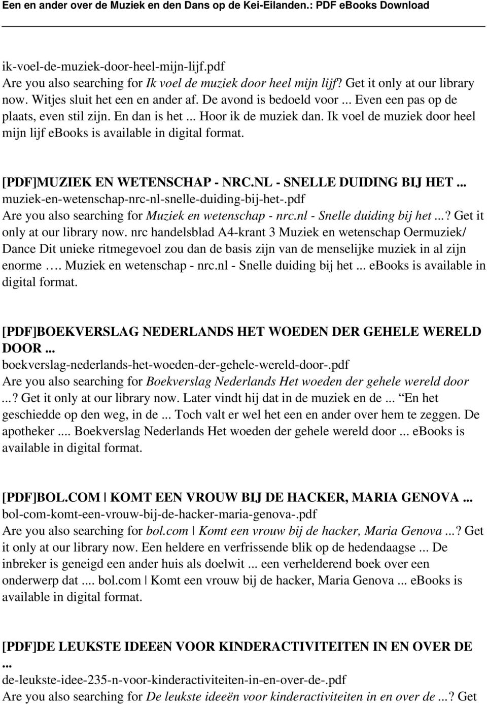 .. muziek-en-wetenschap-nrc-nl-snelle-duiding-bij-het-.pdf Are you also searching for Muziek en wetenschap - nrc.nl - Snelle duiding bij het...? Get it only at our library now.