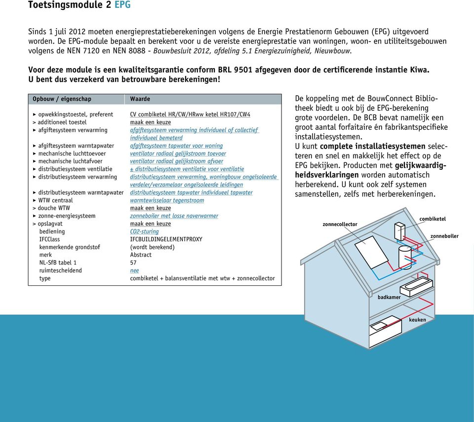 1 Energiezuinigheid, Nieuwbouw. Voor deze module is een kwaliteitsgarantie conform BRL 9501 afgegeven door de certificerende instantie Kiwa. U bent dus verzekerd van betrouwbare berekeningen!