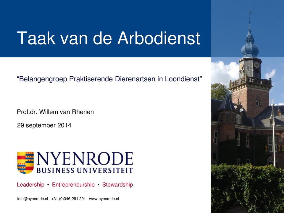 Willem van Rhenen 29 september 2014 Leadership