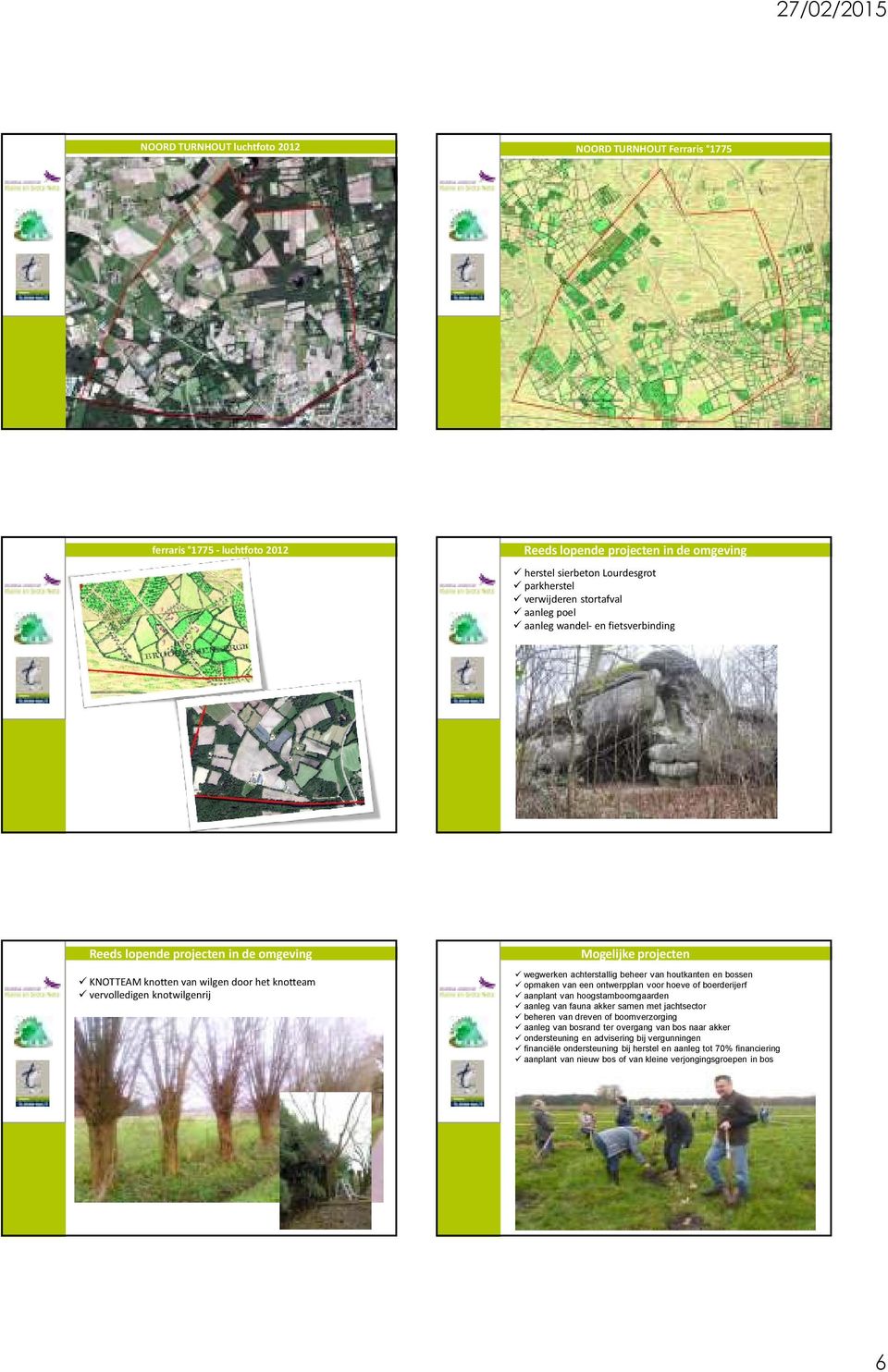 achterstallig beheer van houtkanten en bossen opmaken van een ontwerpplan voor hoeve of boerderijerf aanplant van hoogstamboomgaarden aanleg van fauna akker samen met jachtsector beheren van dreven