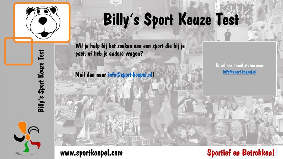 Mail dan naar info@sport koepel.nl!