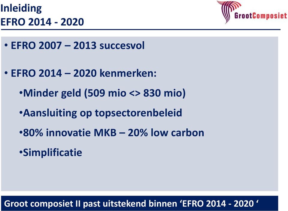 op topsectorenbeleid 80% innovatie MKB 20% low carbon