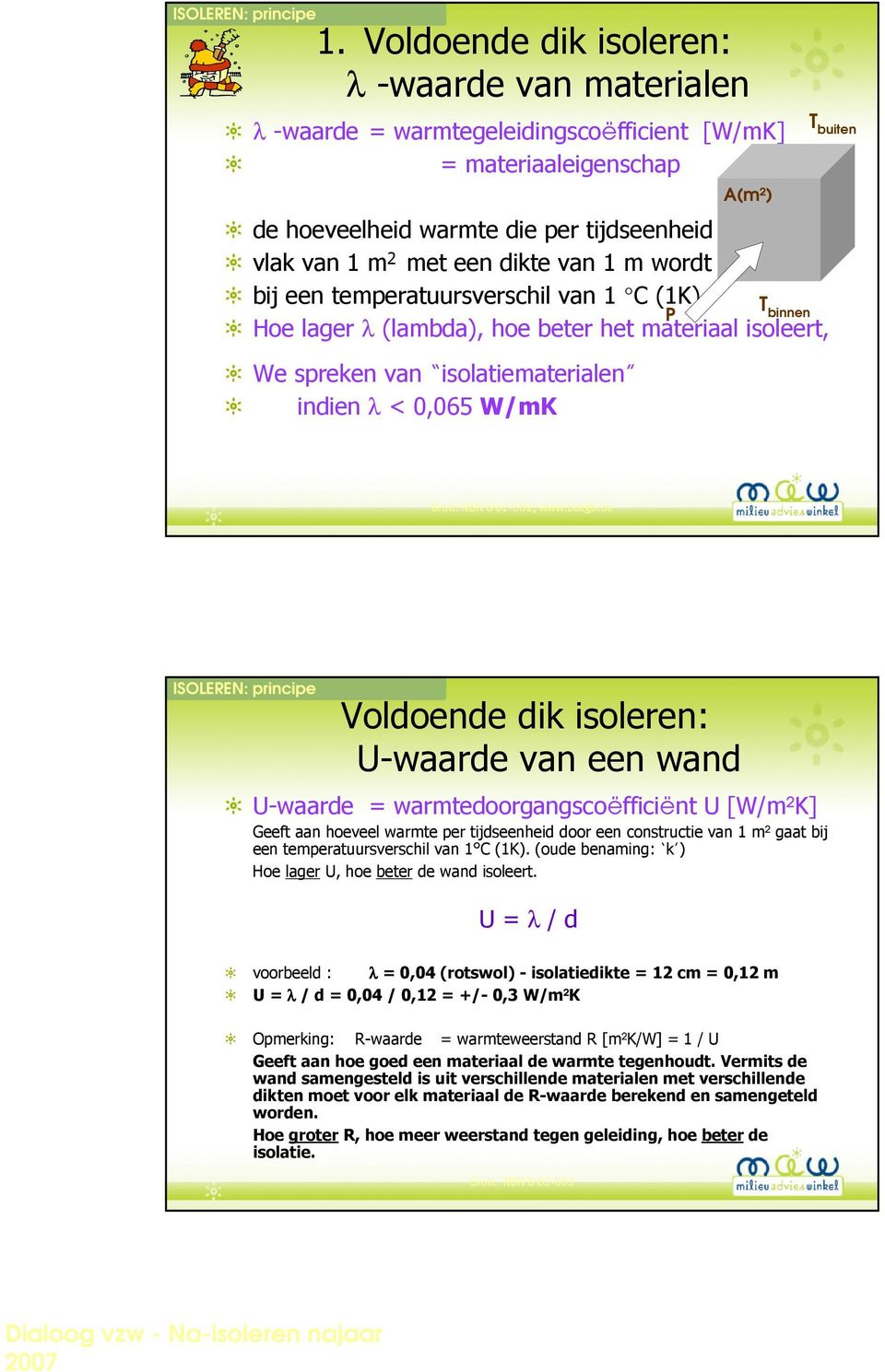 van 1 m wordt geleid bij een temperatuursverschil van 1 C (1K).