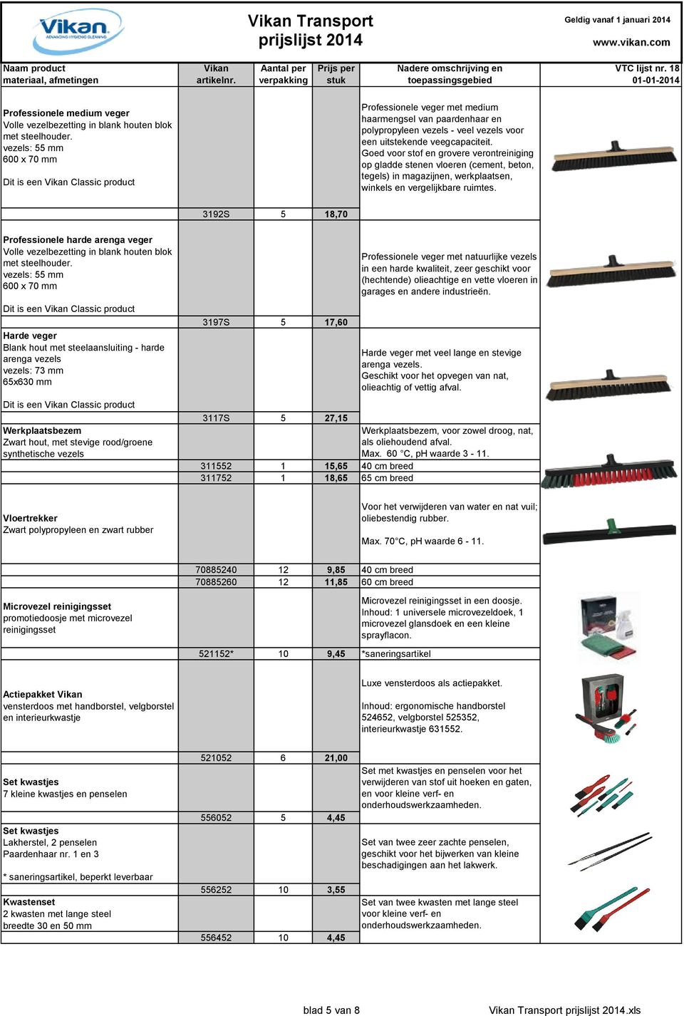 Goed voor stof en grovere verontreiniging op gladde stenen vloeren (cement, beton, tegels) in magazijnen, werkplaatsen, winkels en vergelijkbare ruimtes.