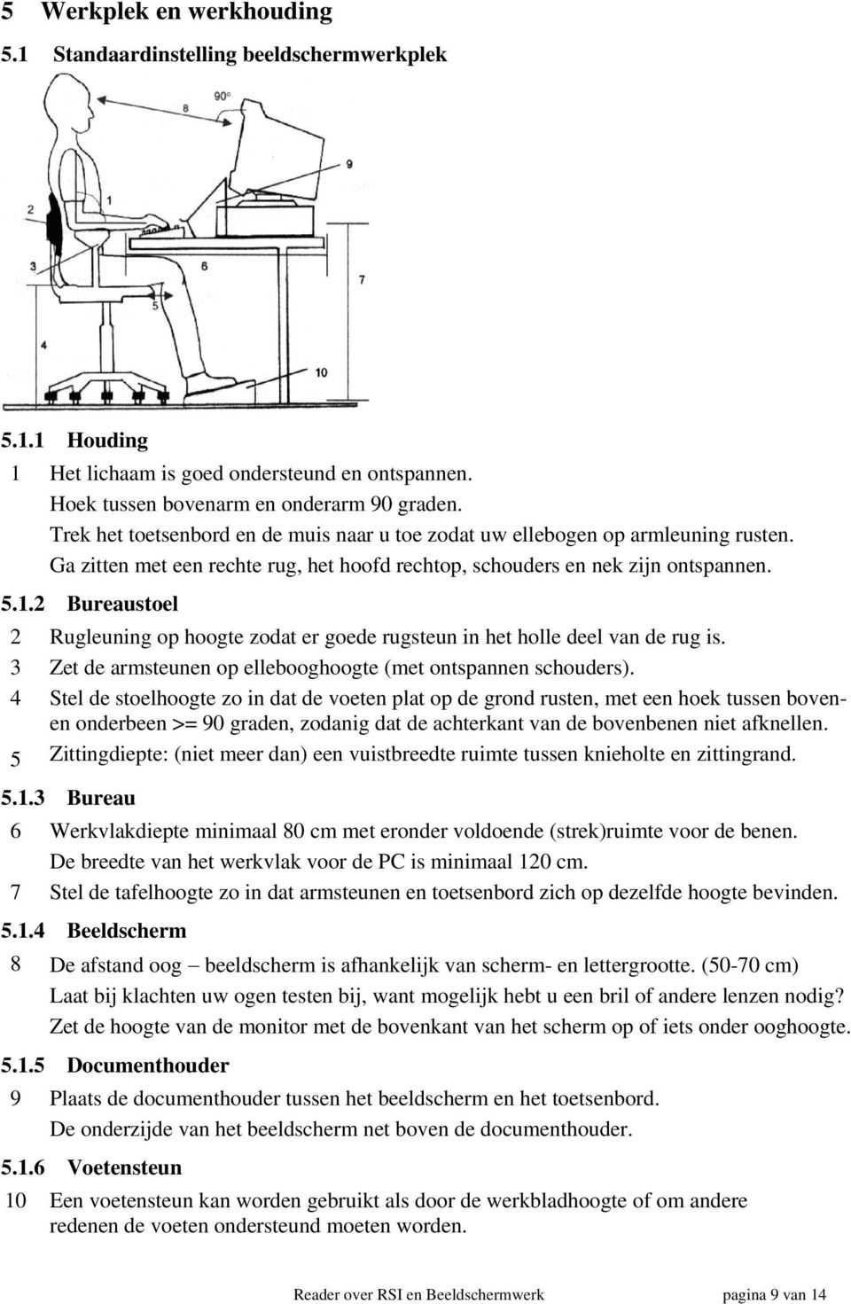 2 Bureaustoel 2 3 4 Rugleuning op hoogte zodat er goede rugsteun in het holle deel van de rug is. Zet de armsteunen op ellebooghoogte (met ontspannen schouders).