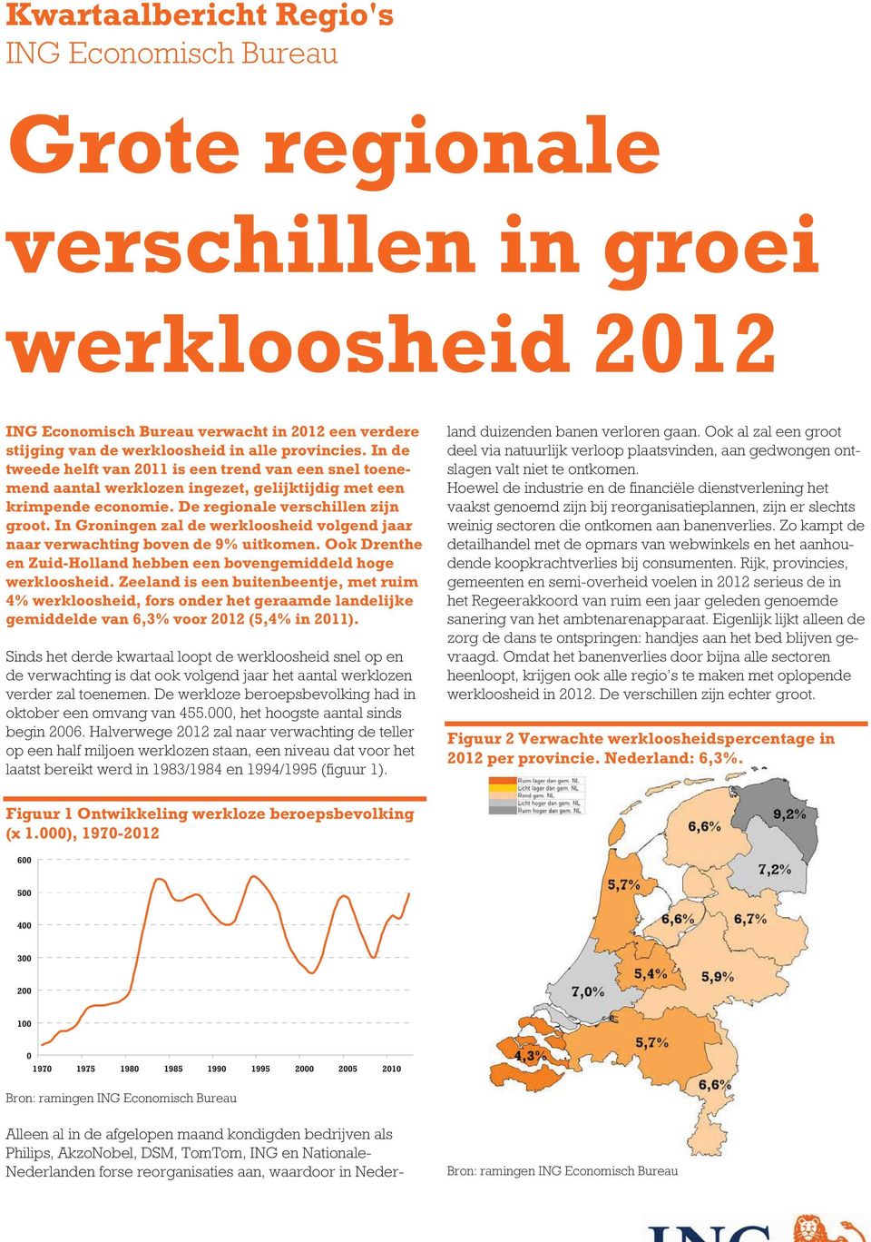 In Groningen zal de werkloosheid volgend jaar naar verwachting boven de 9% uitkomen. Ook Drenthe en Zuid-Holland hebben een bovengemiddeld hoge werkloosheid.