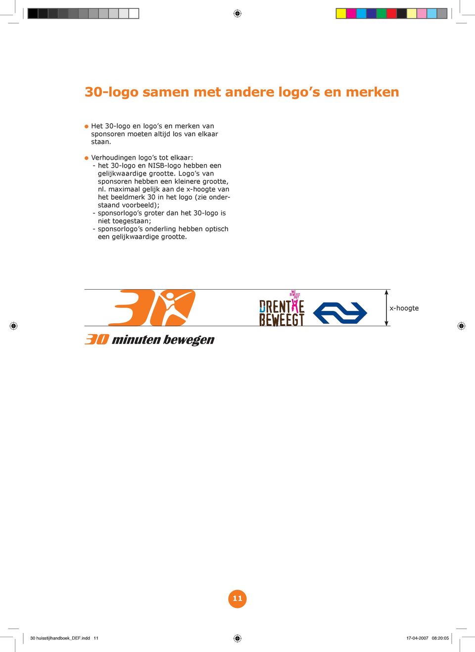 Logo s van sponsoren hebben een kleinere grootte, nl.