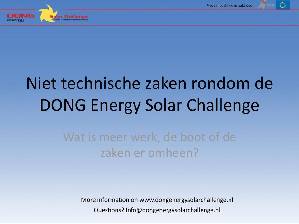 Solar Challenge Wat is
