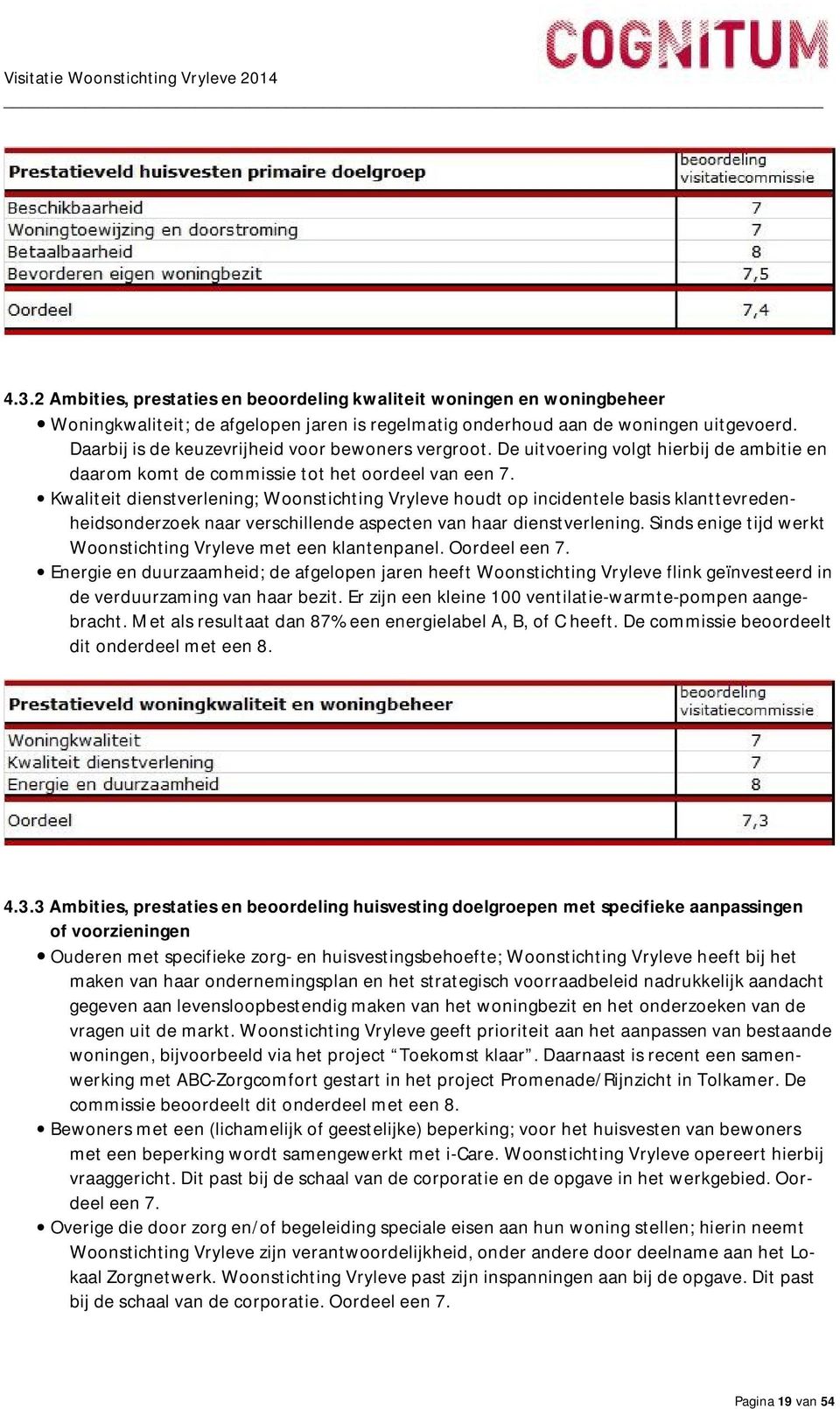 Kwaliteit dienstverlening; Woonstichting Vryleve houdt op incidentele basis klanttevredenheidsonderzoek naar verschillende aspecten van haar dienstverlening.