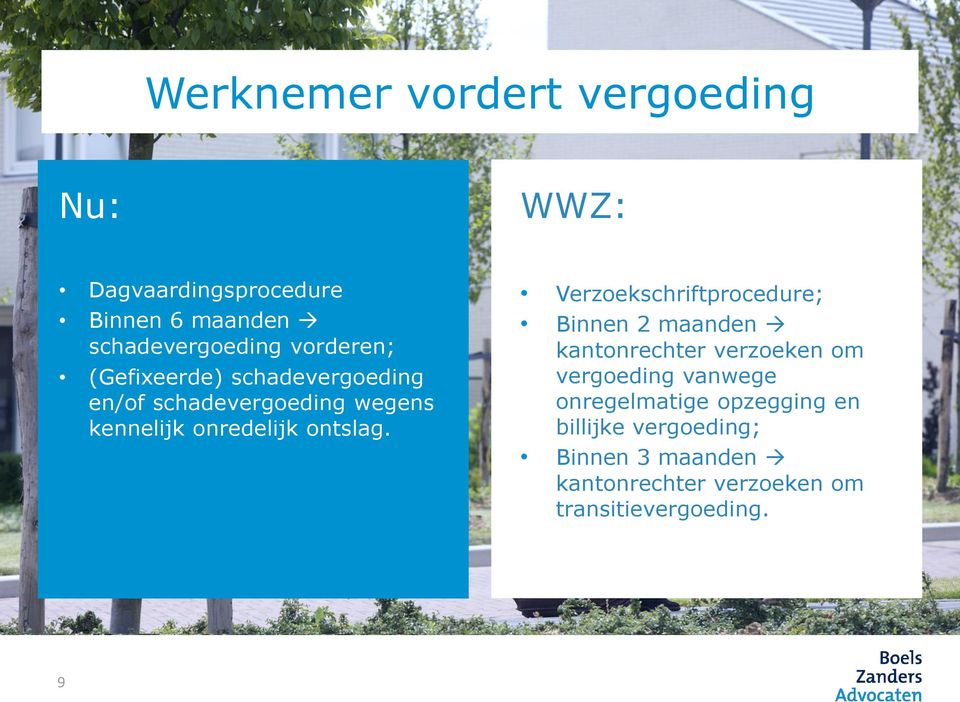 Verzoekschriftprocedure; Binnen 2 maanden kantonrechter verzoeken om vergoeding vanwege